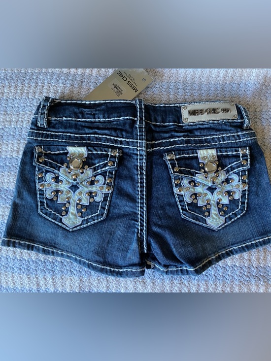 Miss Chic Jeans Pants - Y2K Miss Chic Jeans Denim Shorts Western Bling Cowgirl  Sz S,M